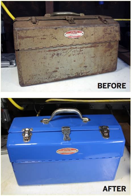 what to wash a metal tool box off with|old metal toolbox repair.